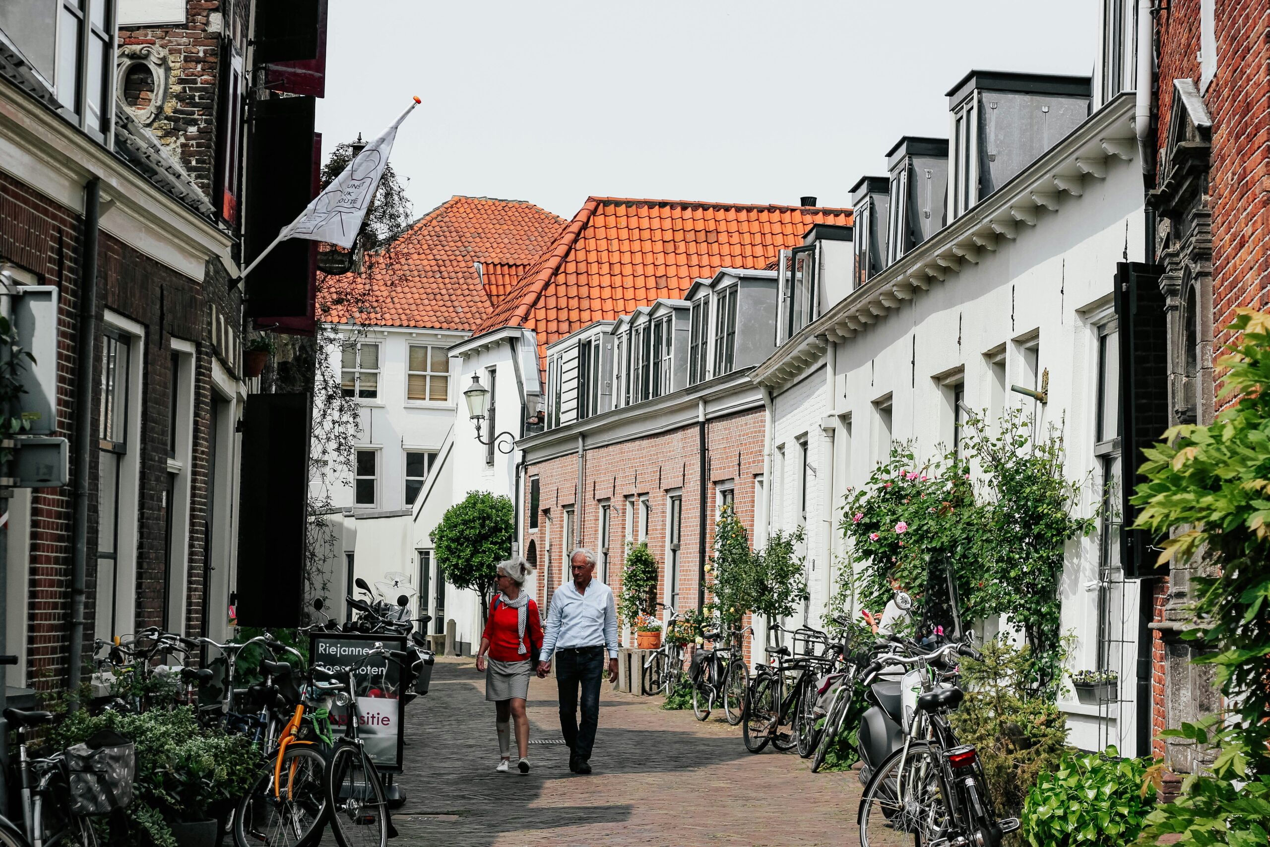 Straat in Amersfoort met huizen